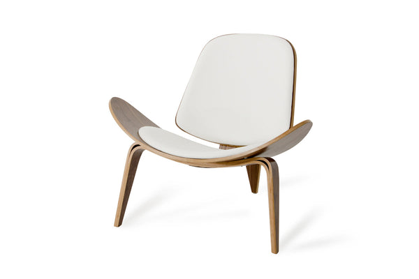 Modrest Warren Modern White & Walnut Accent Chair White Lounge Chair SKU VGBNBLS-01WL-WHT Product ID: 72500