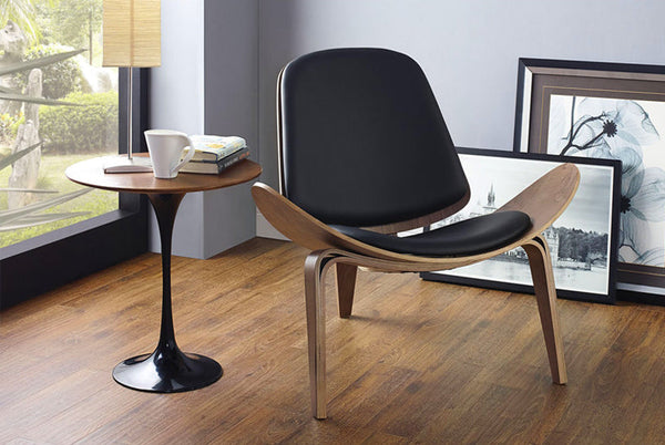 Modrest Warren Modern Black & Walnut Accent Chair Black Lounge Chair SKU VGBNBLS-01WL-BLK Product ID: 72501