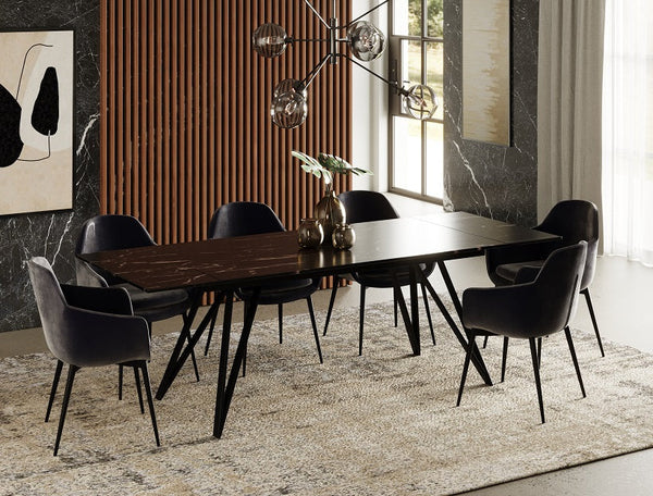 Modrest Bobby Modern Black Ceramic Extendable Dining Table Other Dining Table SKU VGYF-DT8936-BLK-DT Product ID: 79936