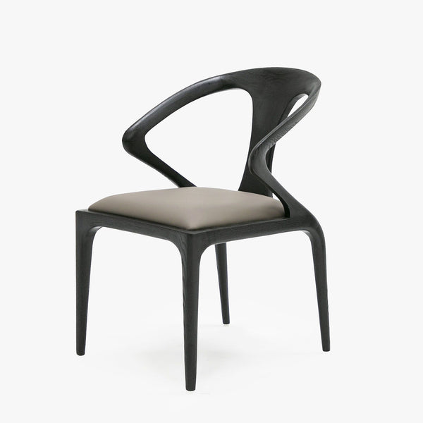 Modrest Campbell Mid-Century Modern Grey & Black Ash Dining Chair