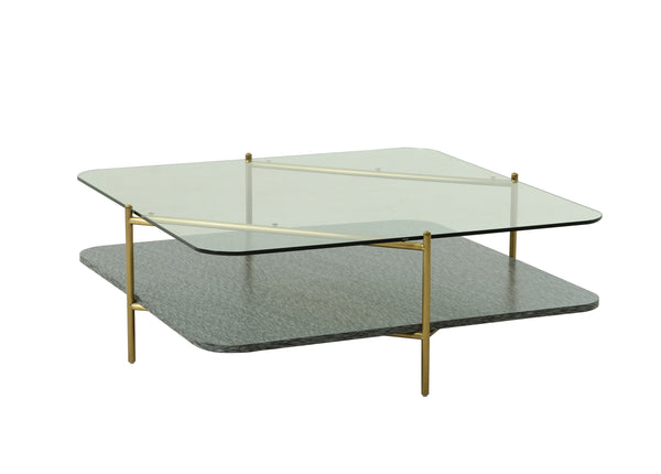 Modrest Cari Glam Gold & Glass Coffee Table Gold Coffee Table SKU VGODLZ-247RC-GOLD-CT Product ID: 79529
