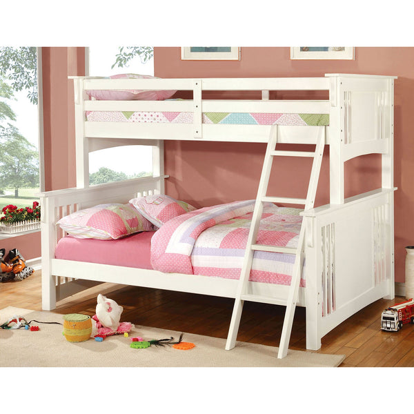 Furniture Of America Spring Creek White Cottage Twin | Full Bunk Bed