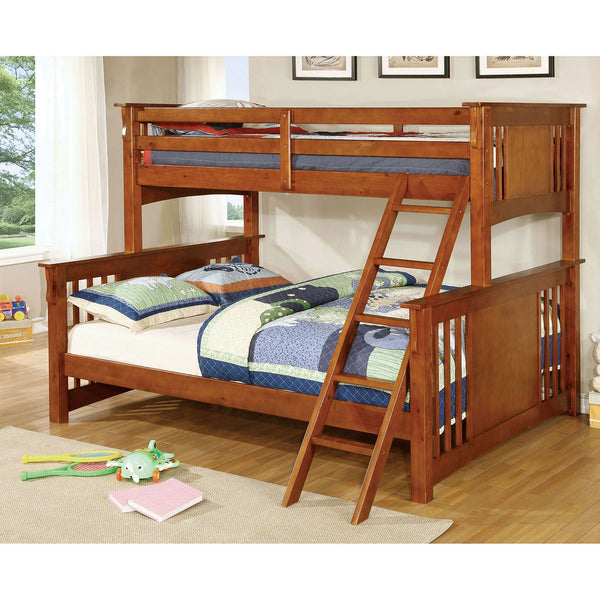 Furniture Of America Spring Creek Oak Cottage Twin Xl | Queen Bunk Bed