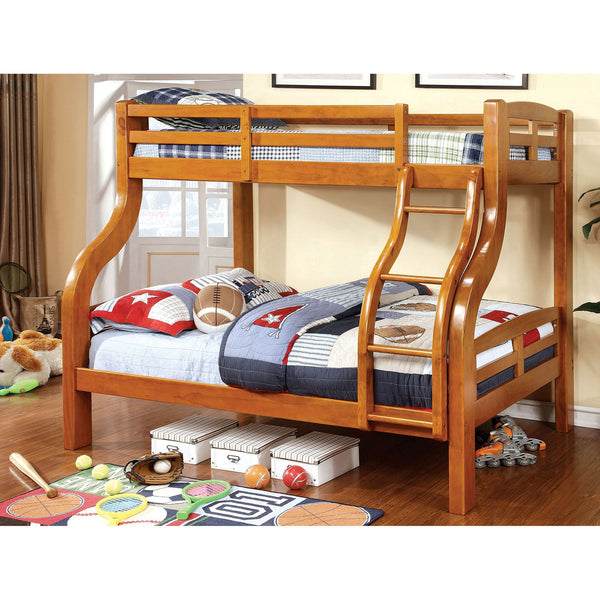 Furniture Of America Solpine Oak Transitional Twin | Full Bunk Bed