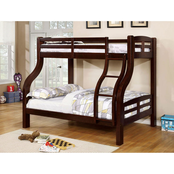 Furniture Of America Solpine Espresso Transitional Twin | Full Bunk Bed