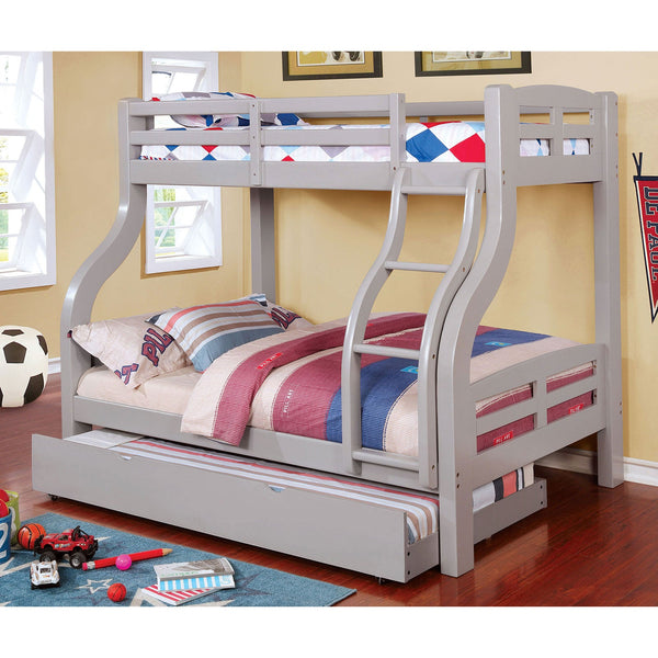 Furniture Of America Solpine Gray Transitional Twin | Full Bunk Bed