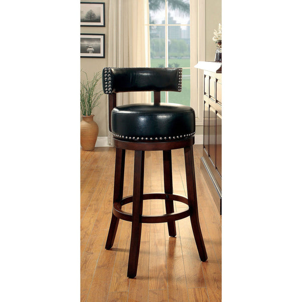 Furniture Of America Shirley Dark Oak | Black Transitional 24" Bar Stool