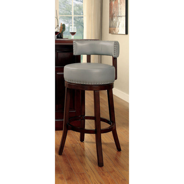 Furniture Of America Shirley Dark Oak | Gray Transitional 24" Bar Stool