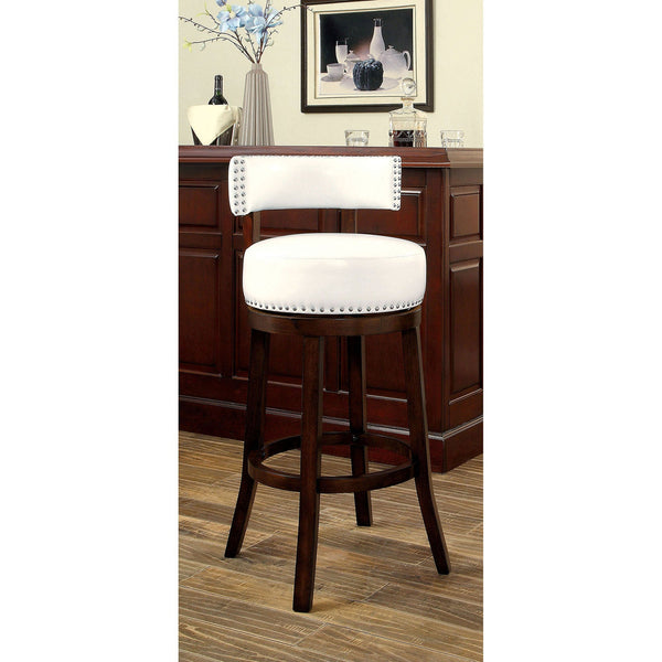 Furniture Of America Shirley Dark Oak | White Transitional 24" Bar Stool