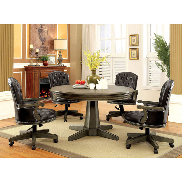 Furniture Of America Yelena Gray Transitional 5 Piece Dining Table Set