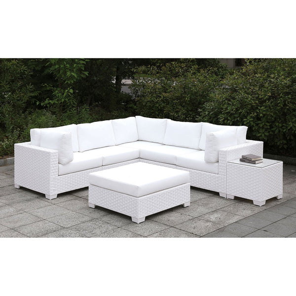 Furniture Of America Somani Ii White Wicker | White Cushion Contemporary Daybed