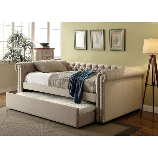 Furniture Of America Leanna Beige Transitional Full Daybed With Trundle