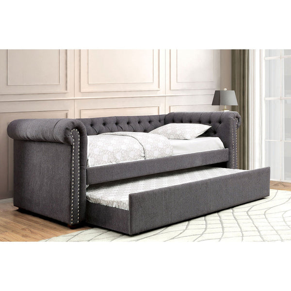 Furniture Of America Leanna Gray Transitional Daybed With Trundle
