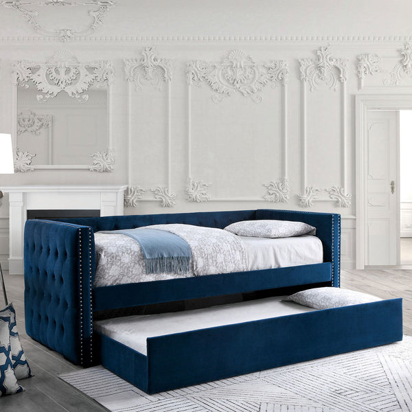 Furniture Of America Susanna Navy Transitional Daybed With Trundle