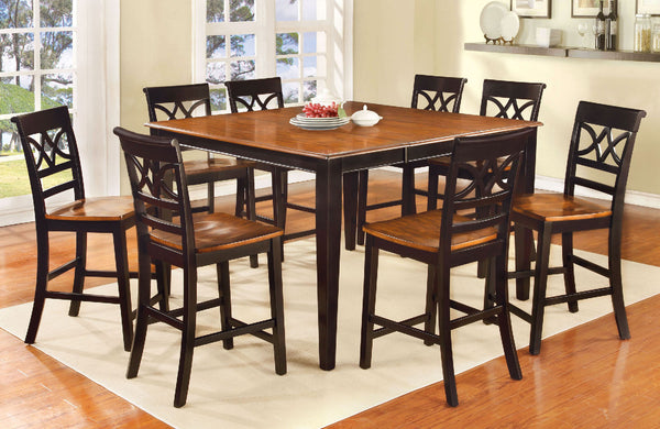 Furniture Of America Torrington Ii Black | Cherry Transitional 7 Piece Counter Height Dining Table Set