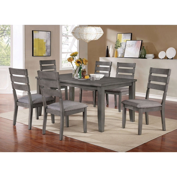 Furniture Of America Viana Gray | Light Gray Transitional 7 Piece Dining Table Set
