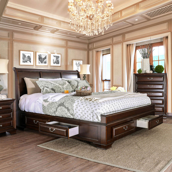 Furniture Of America Brandt Brown Cherry Transitional Queen Bed