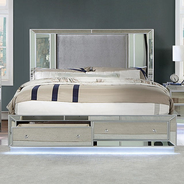 Furniture Of America Belladonna Silver Glam Bed, Silver Model CM7417SV