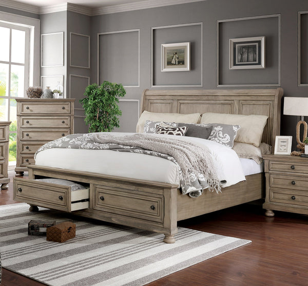 Furniture Of America Wells Gray Transitional Queen Bed