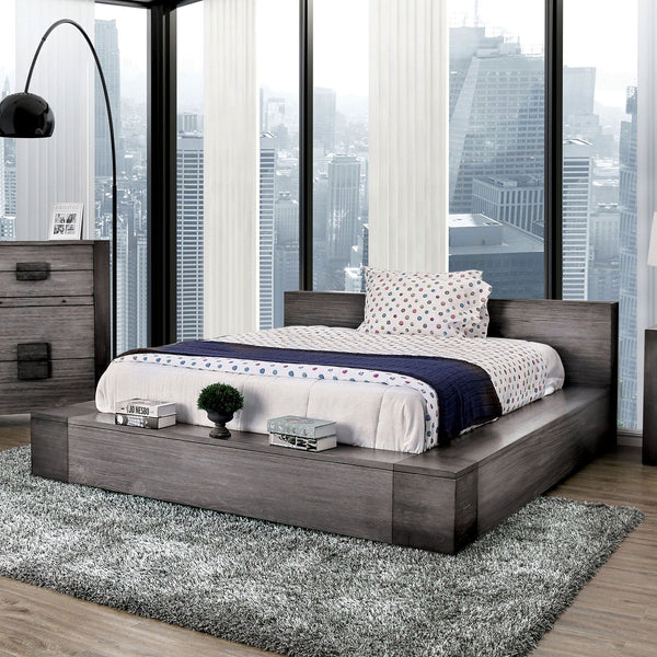Furniture Of America Janeiro Gray Rustic Queen Bed