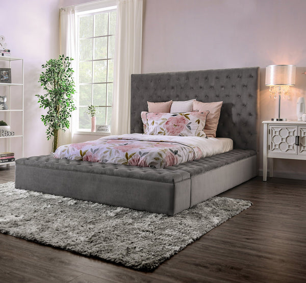 Furniture Of America Davida Gray Transitional Queen Bed