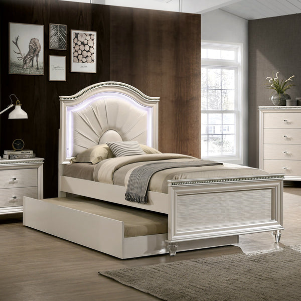 Furniture Of America Allie Pearl White Contemporary Full Bed