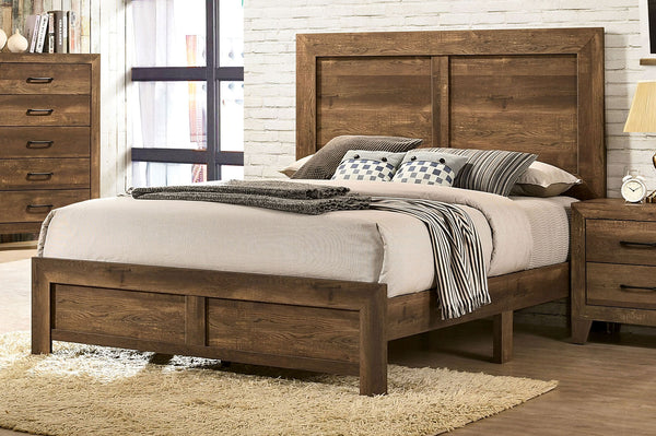 Furniture Of America Wentworth Light Walnut Rustic Queen Bed
