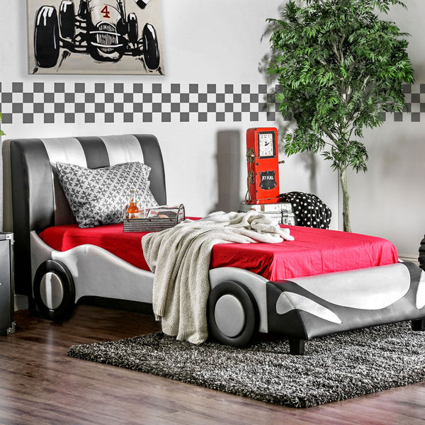 Furniture Of America Super Racer Silver | Black Novelty Full Bed