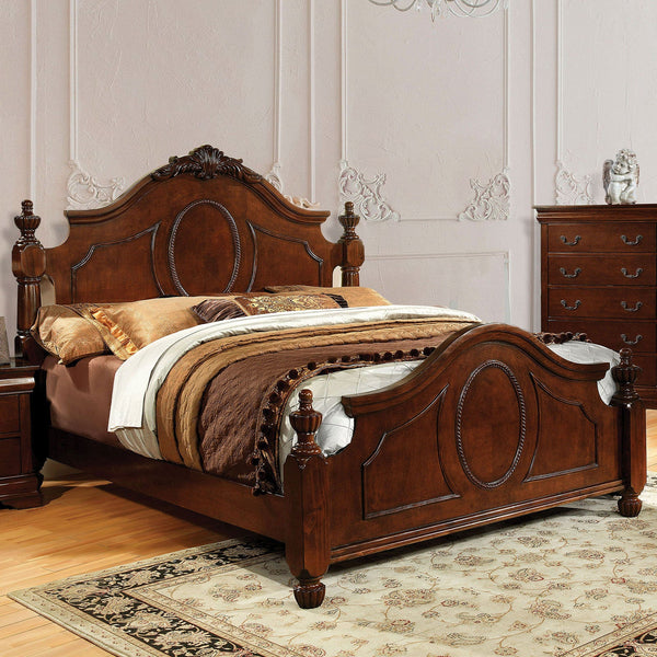 Furniture Of America Velda Ii Brown Cherry Traditional Eastern King Bed