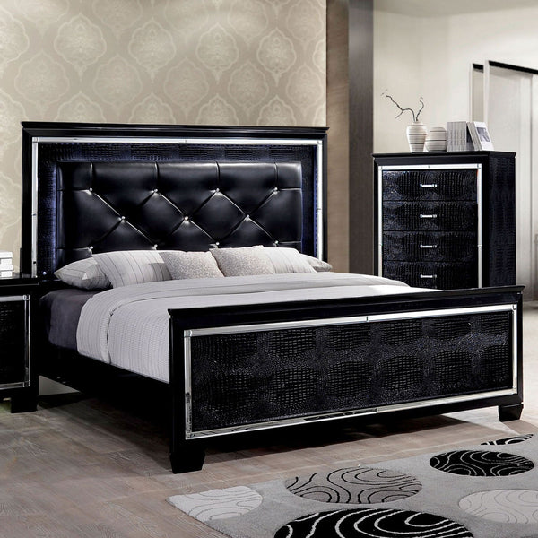 Furniture Of America Bellanova Black Contemporary Queen Bed
