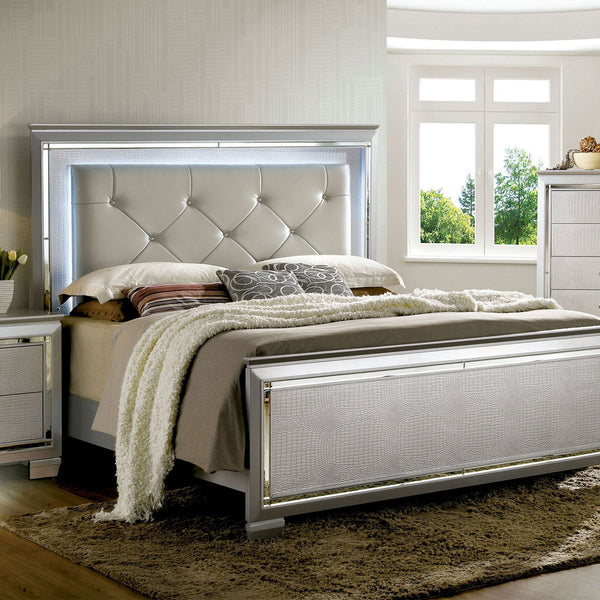 Furniture Of America Bellanova Silver Contemporary Queen Bed