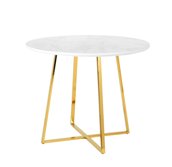 Modrest Swain Modern Faux Marble & Gold Round Dining Table Other Dining Table SKU VGFHFDT8004 Product ID: 78047