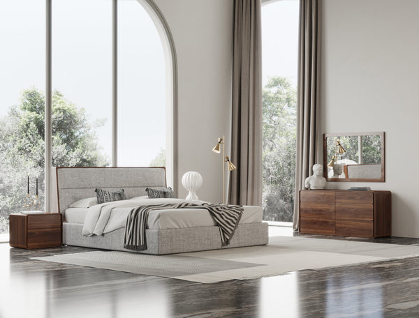 Modrest Dustin Modern Grey Fabric & Walnut Trimmed Q Bedroom SetVig Furniture Model VGMABR-99-BED-SET-Q ID 80261 catch