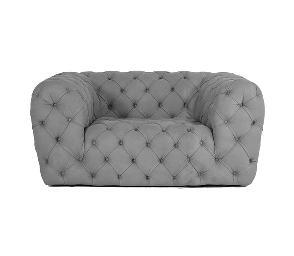 Coronelli Collezioni Ellington Italian Grey Nubuck Leather Accent Chair Grey Lounge Chair SKU VGCCRIALTO-GRY-CH Product ID: 78044