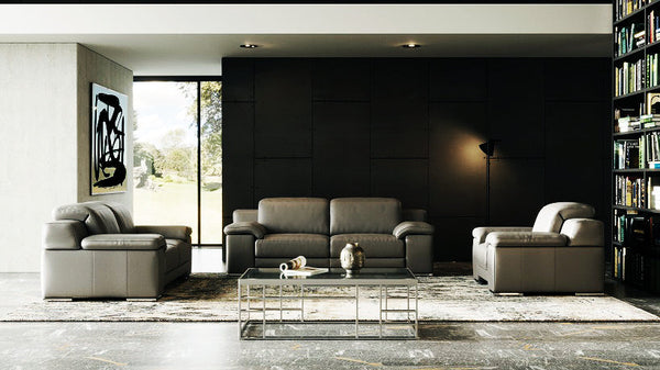 Estro Salotti Evergreen Modern Stone Grey Italian Leather Sofa Set Other Sofa Set SKU VGNT-EVERGREEN-SGRY Product ID: 79597