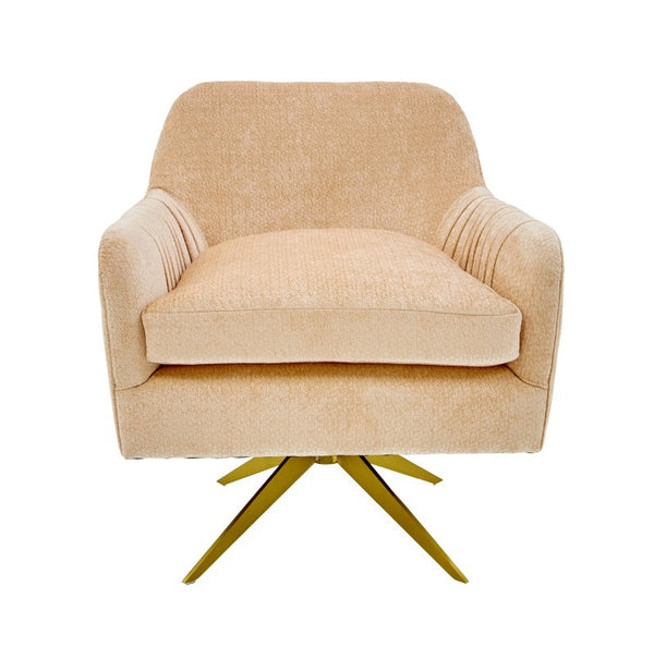 Divani Casa Abigail Modern Peach Velvet Swivel Accent Chair Pink Lounge Chair SKU VGHKF3054-50-PNK Product ID: 75393