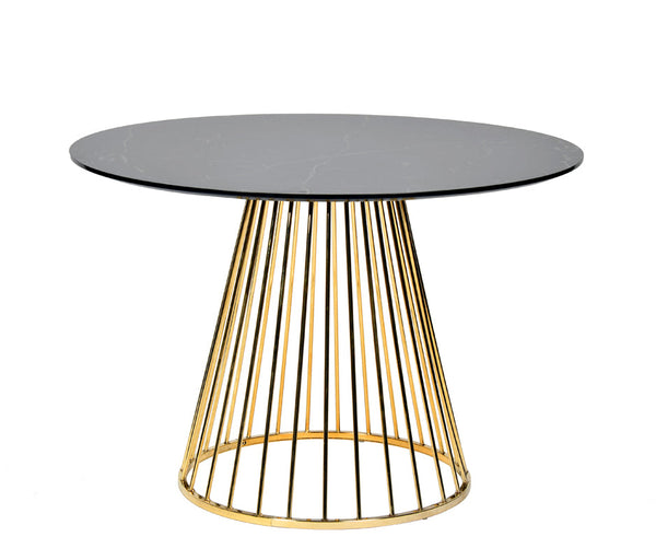 Modrest Holly Modern Black & Gold Round Dining Table Black Dining Table SKU VGFH-FDT7012-BLK Product ID: 75145