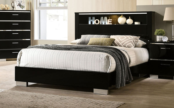 Furniture Of America Carlie Black Contemporary Queen Bed