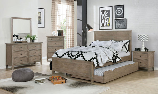 Furniture Of America Vevey Wire-Brushed Warm Gray Transitional Full Bed
