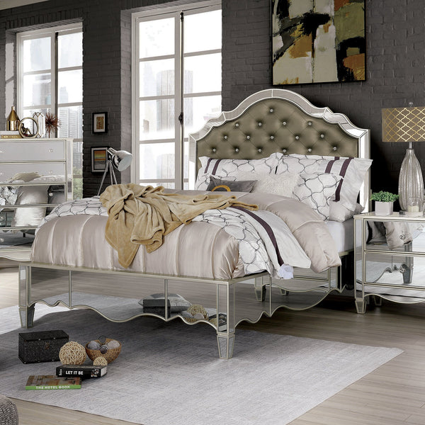 Furniture Of America Eliora Silver Glam Queen Bed