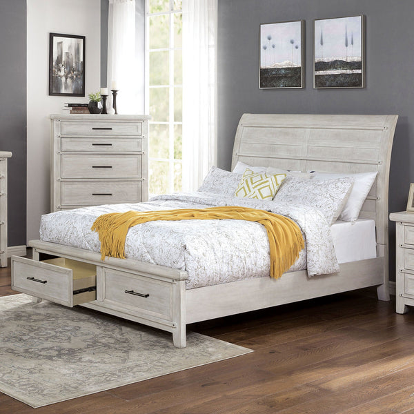 Furniture Of America Shawnette Antique White Transitional Queen Bed