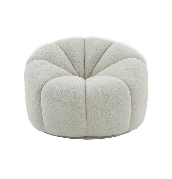 Divani Casa Gadson Contemporary White Sherpa Accent Chair White Lounge Chair SKU VGODZW-20094-WHT-CH Product ID: 79162