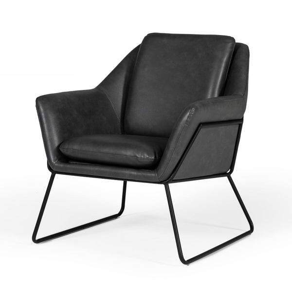 Modrest Jennifer Industrial Dark Grey Eco Leather Accent Chair Grey Lounge Chair SKU VGBNEC-090-DKGRY Product ID: 76344