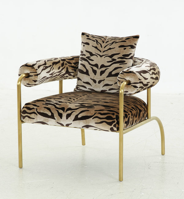 Modrest Kola Gold Zebra Print Accent Chair Gold Lounge Chair SKU VGODZW-21051-GOLD-CH Product ID: 79526
