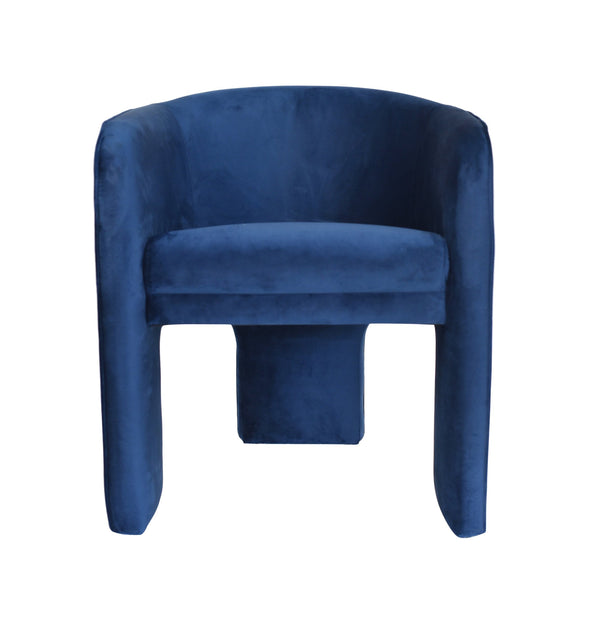 Modrest Kyle Modern Blue Velvet Accent Chair Blue Lounge Chair SKU VGRHAC-235-BL-CH Product ID: 79134