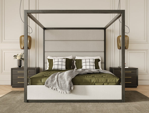Modrest Manhattan Contemporary Canopy Grey Bed Other Bed SKU VGMA-BR-127-BED Product ID: 79770