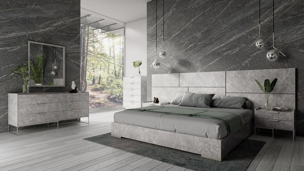 Nova Domus Marbella Italian Modern Grey Bed Set Grey Bedroom Set SKU VGACMARBELLA-SET-GRY Product ID: 78178|78179