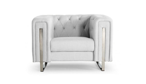 Divani Casa Salvia Modern White Leatherette Accent Chair White Accent Chair SKU VGMBMB-1406-WHT-CHR Product ID: 16679A