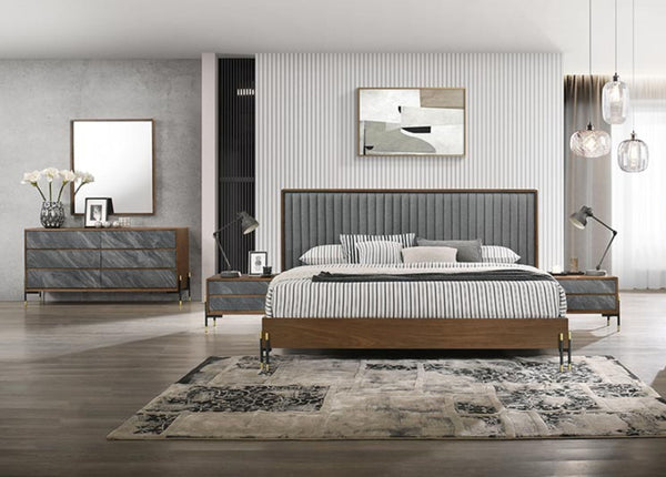 Nova Domus Metcalf Queen Mid Century Walnut & Grey Bedroom SetVig Furniture Model VGMABR-120-WAL-BED-SET-Q ID 78999 catch