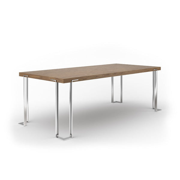 Modrest Heloise Modern Walnut & Stainless Steel Dining Table Other Dining Table SKU VGBB-MI1502A-WAL-DT Product ID: 79835